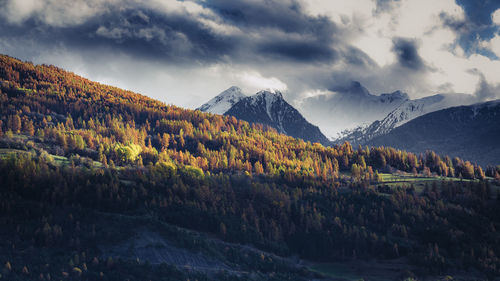 Scenic view of mountains against sky