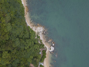 High angle view of beach