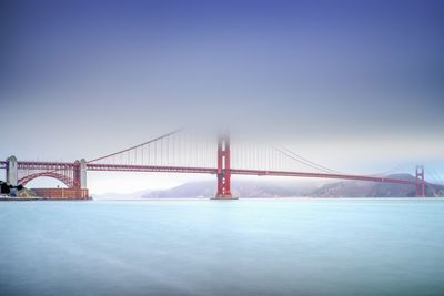 Suspension bridge against clear sky