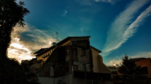 Low angle view of house against sky