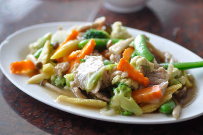 Close-up of meal served in bowl