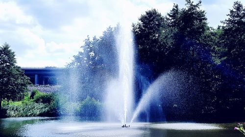 Fountain against sky