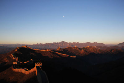 Scenic view of mountains against clear sky