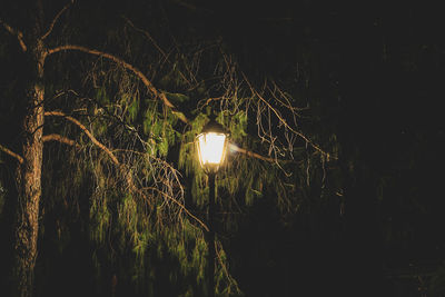 View of illuminated lights at night