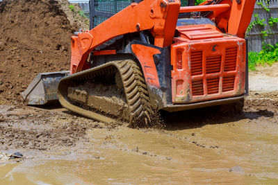 Bulldozer at construction site