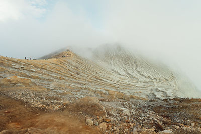 Gunung kawah ijen mountain sulphur crater scenery in banyuwangi, indonesia.