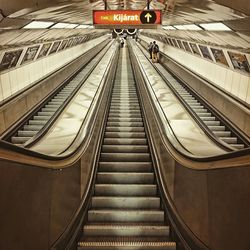 Low angle view of escalator