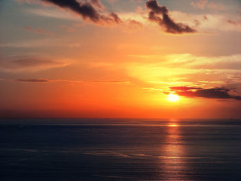 Scenic view of sunset over sea