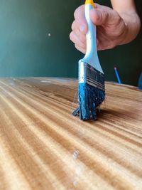 Close-up of person working on table