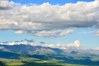 Scenic view of mountains against sky