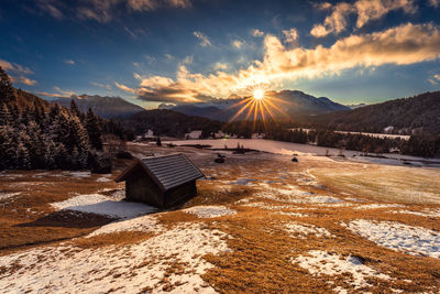 Scenic view of mountains against sky