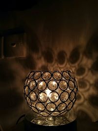 Close-up of illuminated lighting equipment