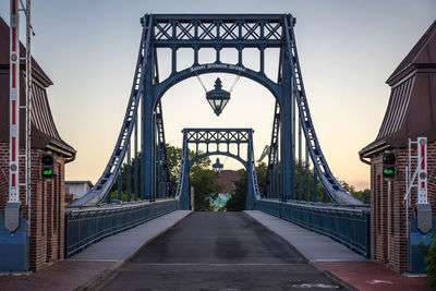 View of bridge with city in background