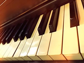 Close-up of piano keys