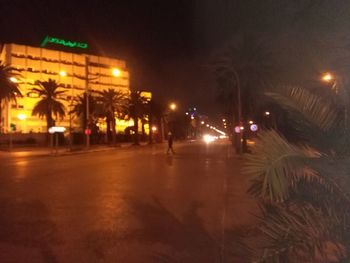 Street light on road at night