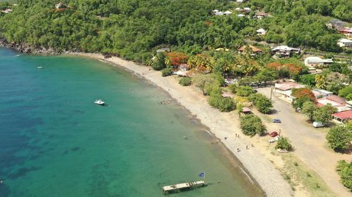 High angle view of beach