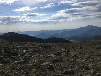 Scenic view of mountains against sky