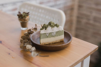 Close-up of dessert on table