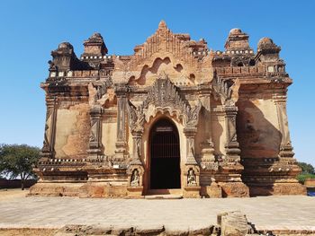 Low angle view of historical building against clear sky