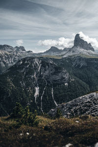 Monte piano, panoramic mountain view with tre cime aka drei zinnen