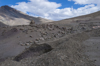 Scenic view of desert against sky