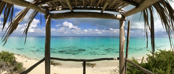 Scenic view of beach against sky at cayo santa maria cuba 