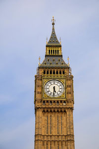 Low angle view of big ben against sky