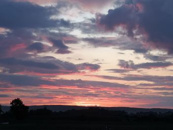 Scenic view of dramatic sky during sunset