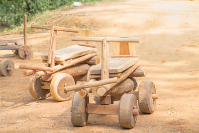 Wooden car go-kart from thai hill tribe