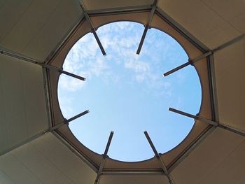 Low angle view of skylight against sky