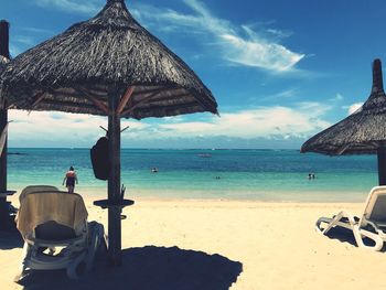 Panoramic view of beach against sky