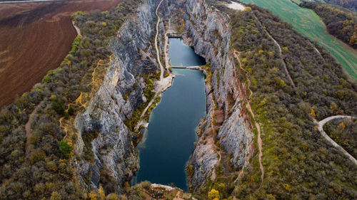 Panoramic view of rock formations against sky