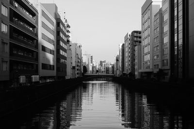 Canal amidst buildings against sky in city