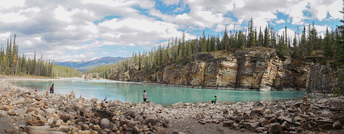 Panoramic view of lake against sky