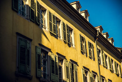 Low angle view of residential building against sky
