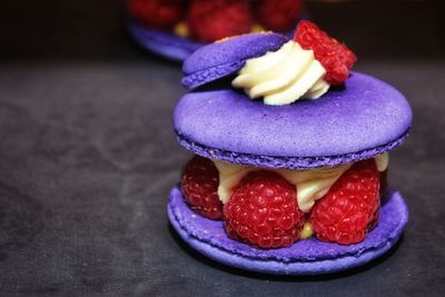 Close-up of dessert in plate on table