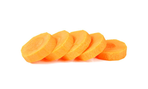 Close-up of orange against white background