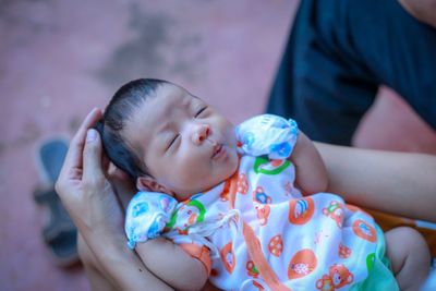 Close-up of baby girl