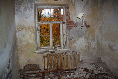 Old window of abandoned building