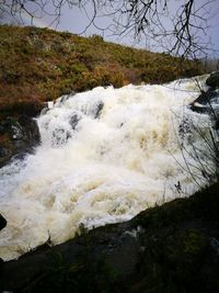 Close-up of water against sky