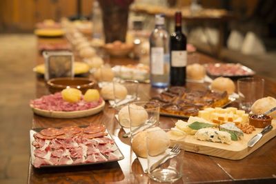 Close-up of food on table