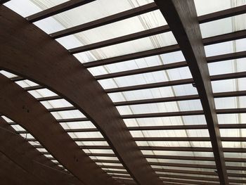 Low angle view of skylight in building