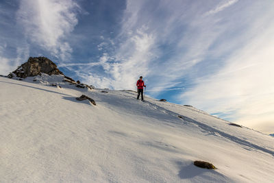 Scenic view of snowcapped mountain against sky