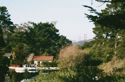 Scenic view of lake against clear sky