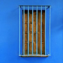 Frontal view of barred window