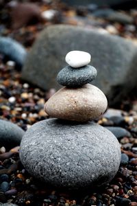 Stack of pebbles on beach