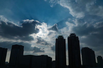 Low angle view of buildings against sky