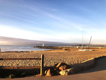 Scenic view of beach against sky