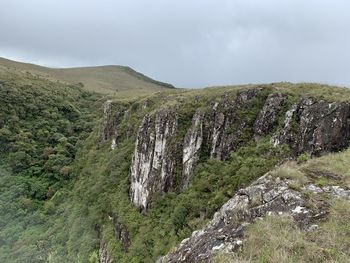 Scenic view of land against sky