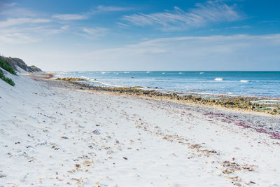 Scenic view of sea against sky during winter